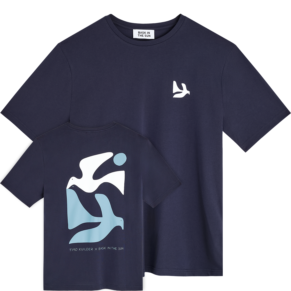 Bask in the Sun Peace Tee Navy Herren T-Shirt Rgular Fit blau